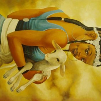Painting titled "jeune fille peule" by Kadriart-Niger, Original Artwork