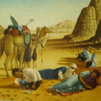 Painting titled "pause thé" by Kadriart-Niger, Original Artwork