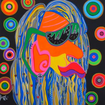 Peinture intitulée "Babacool in the city" par Kaël, Œuvre d'art originale, Acrylique Monté sur Châssis en bois