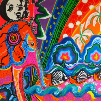 Peinture intitulée "Corsica" par Kaël, Œuvre d'art originale, Acrylique Monté sur Châssis en bois
