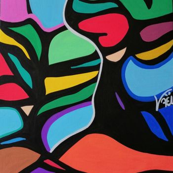 Peinture intitulée "Sur un arbre perché" par Kaël, Œuvre d'art originale, Acrylique Monté sur Châssis en bois