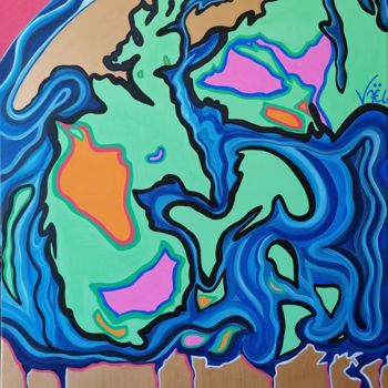 Peinture intitulée "Glissement" par Kaël, Œuvre d'art originale, Acrylique Monté sur Châssis en bois