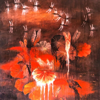 Ζωγραφική με τίτλο "蜻蜓系列 -8号" από 凯 邓, Αυθεντικά έργα τέχνης, Ακρυλικό