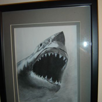 Drawing titled "Great White" by Chance Kaiden, Original Artwork