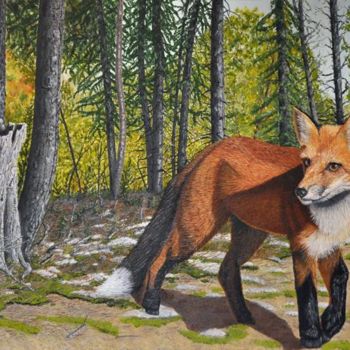 Pintura intitulada "The fox" por Kaji, Obras de arte originais, Outro