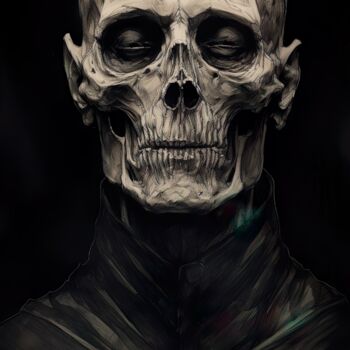 Digitale Kunst mit dem Titel "Death Mask" von Kajiro, Original-Kunstwerk, KI-generiertes Bild