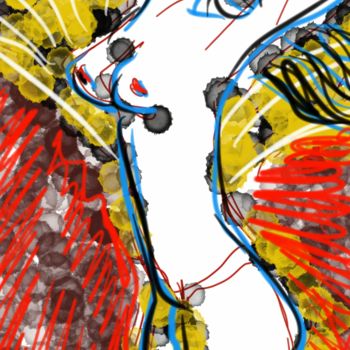Цифровое искусство под названием "Le Bonheur féminin" - Kakha Kolkhi, Подлинное произведение искусства, Цифровая живопись