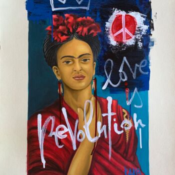 Peinture intitulée "Love is revolution" par Kako, Œuvre d'art originale, Autre