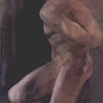 Painting titled "Male Nude" by Kal Opre, Original Artwork, Oil