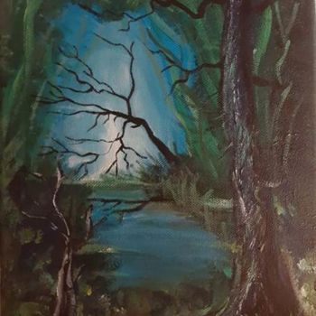 Painting titled "Deep forest" by Jasmine Kalboussi, Original Artwork, Acrylic