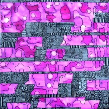 「* Pink Réso *」というタイトルの絵画 Kaliartによって, オリジナルのアートワーク, オイル