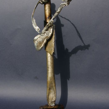 Sculpture intitulée "Musicien" par Kalizae, Œuvre d'art originale, Aluminium