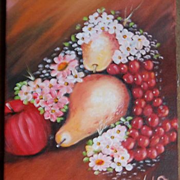 Painting titled "Flores e Frutos" by Kalludio, Original Artwork, Oil