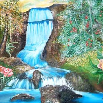 Painting titled "Cachoeira" by Kalludio, Original Artwork, Other