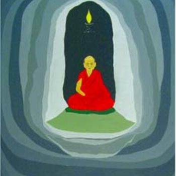 Painting titled "Meditation" by Kalsang Dickyi, Original Artwork