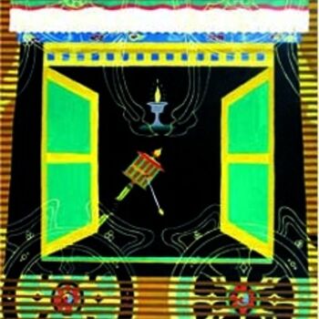 「The Window」というタイトルの絵画 Kalsang Dickyiによって, オリジナルのアートワーク