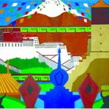 Painting titled "Tibet Landmark" by Kalsang Dickyi, Original Artwork