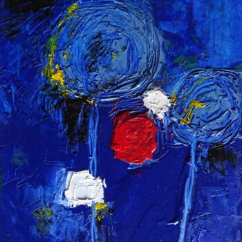 Malerei mit dem Titel "Au clair de la lune" von Kam Bendi, Original-Kunstwerk, Öl