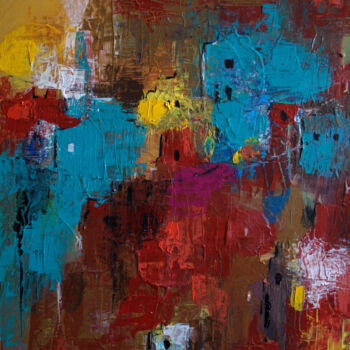 Картина под названием "Emotion automnale" - Kam Bendi, Подлинное произведение искусства, Масло