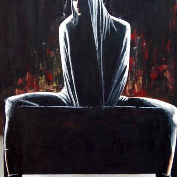 Картина под названием "Awaiting oil/canvas" - Kamal Devnatha, Подлинное произведение искусства