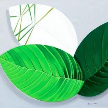 Pintura titulada "Leaves acrylic on c…" por Kamal Devnatha, Obra de arte original