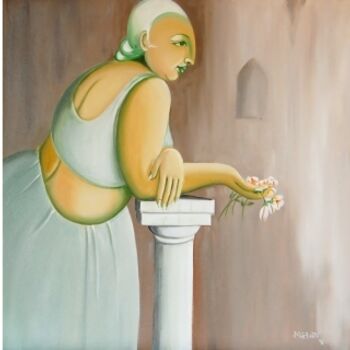 Картина под названием "fatsos- 1 oil on ca…" - Kamal Devnatha, Подлинное произведение искусства