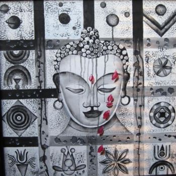 "Buddha 2" başlıklı Tablo Kamal Sharma tarafından, Orijinal sanat, Petrol