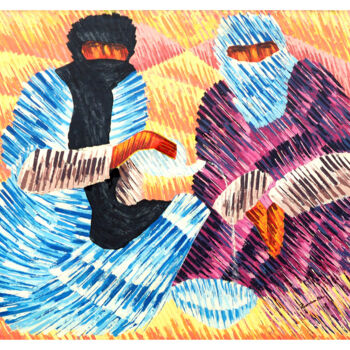 Pittura intitolato "“Parfum du désert”" da Kamba Mukeke, Opera d'arte originale, Acrilico Montato su Telaio per barella in l…