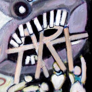 Картина под названием "Section of "Art eat…" - Kambiz Sharifpour, Подлинное произведение искусства, Масло Установлен на Дере…