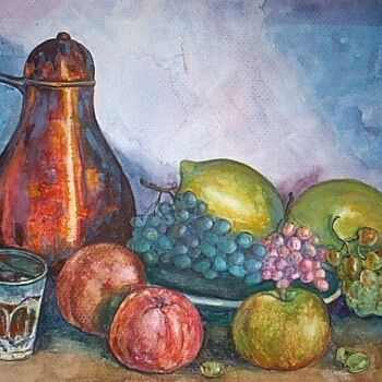 Peinture intitulée "Thé et Fruits" par Kamel Rekibi, Œuvre d'art originale