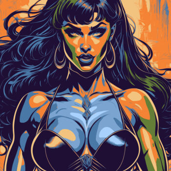 Arts numériques intitulée "Wonder Woman" par Kamelyon, Œuvre d'art originale, Peinture numérique