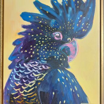 "Black parrot" başlıklı Tablo Kamila Matkowska tarafından, Orijinal sanat, Akrilik Ahşap Sedye çerçevesi üzerine monte edilm…