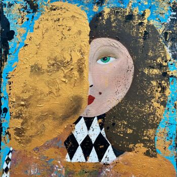 Malarstwo zatytułowany „Woman in Goldness” autorstwa Kamila Polak, Oryginalna praca, Akryl