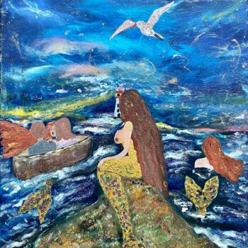 Painting titled "The Sirens" by Kamila Polak, Original Artwork, Acrylic