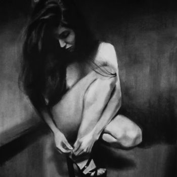 Drawing titled "Glimmer" by Kamila Ossowska, Original Artwork, Charcoal