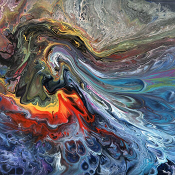 Malerei mit dem Titel "Whirlpool of Colors" von Kamo Atoyan, Original-Kunstwerk, Öl Auf Keilrahmen aus Holz montiert