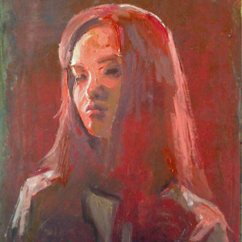 Pintura intitulada "Portrait(oil painti…" por Kamsar Ohanyan, Obras de arte originais, Óleo