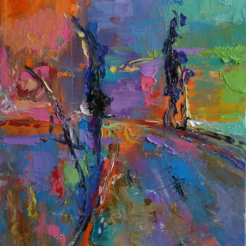 Painting titled "Another world (23x3…" by Kamsar Ohanyan, Original Artwork, Oil Mounted on Wood Stretcher frame