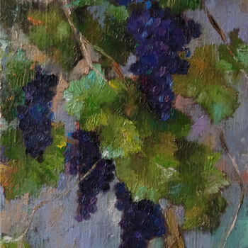 Pintura titulada "Grape wine (28x50cm…" por Kamsar Ohanyan, Obra de arte original, Oleo Montado en Bastidor de camilla de ma…