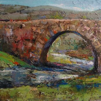 Pintura titulada "Bridge (39x46cm, oi…" por Kamsar Ohanyan, Obra de arte original, Oleo Montado en Bastidor de camilla de ma…