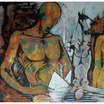 Painting titled "man-and-woman" by Sooraj Kannan, Original Artwork