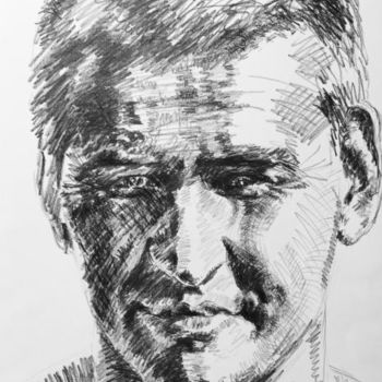 Drawing titled "Автопортрет" by Aleksandr Kandinskii Dae, Original Artwork
