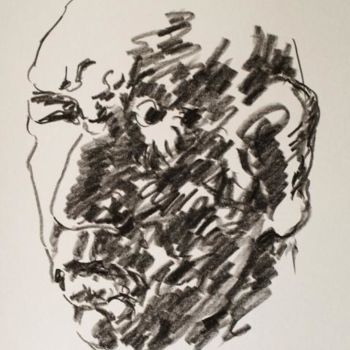 Drawing titled "Мужской портрет" by Aleksandr Kandinskii Dae, Original Artwork