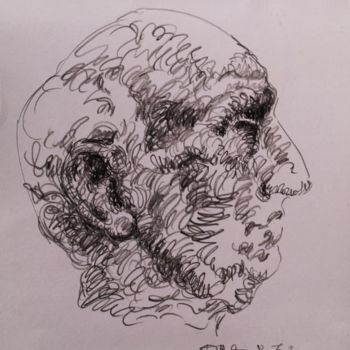 Рисунок под названием "Профиль" - Александр Кандинский-Дае, Подлинное произведение искусства
