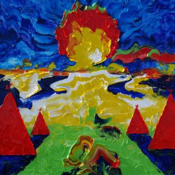 Pittura intitolato "Стойбище" da Aleksandr Kandinskii Dae, Opera d'arte originale, Olio