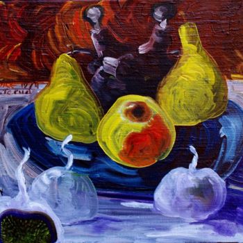 Painting titled "Фрукты на столе." by Aleksandr Kandinskii Dae, Original Artwork, Oil