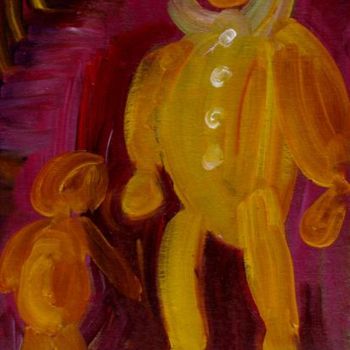 Painting titled "Клоун с мальчиком." by Aleksandr Kandinskii Dae, Original Artwork, Oil