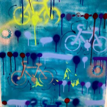 Painting titled "bike2" by Kane, Original Artwork