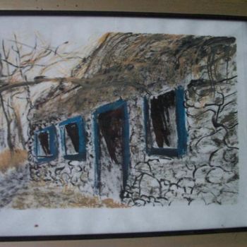 Painting titled "rock cabin" by Kane, Original Artwork