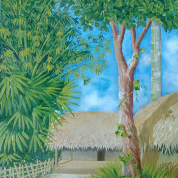 Malerei mit dem Titel "untitled" von Kangkan Das, Original-Kunstwerk, Öl